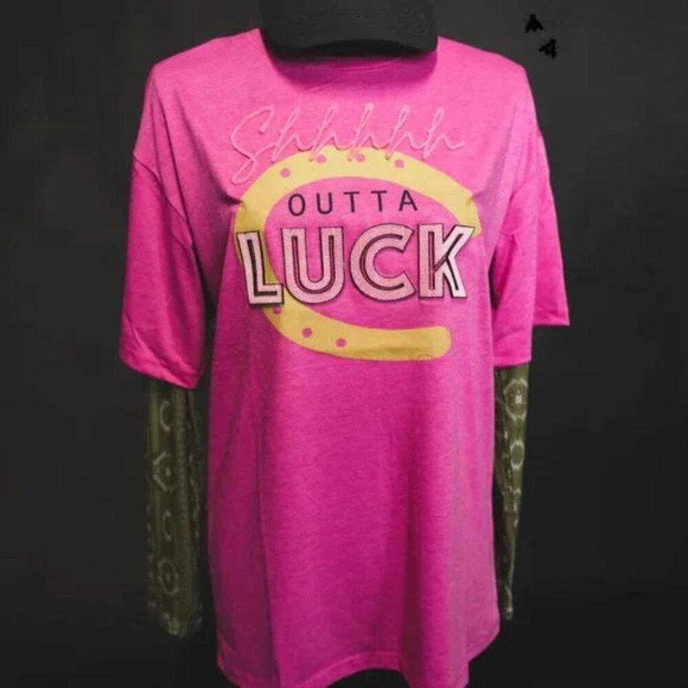 SHHHHHHHHHHH OUT OF LUCK GRAPHIC TEE NEW IN PACKAGE - Picture 4 of 7